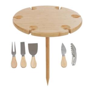 Assemble Bamboo Round Picnic Cheese Board