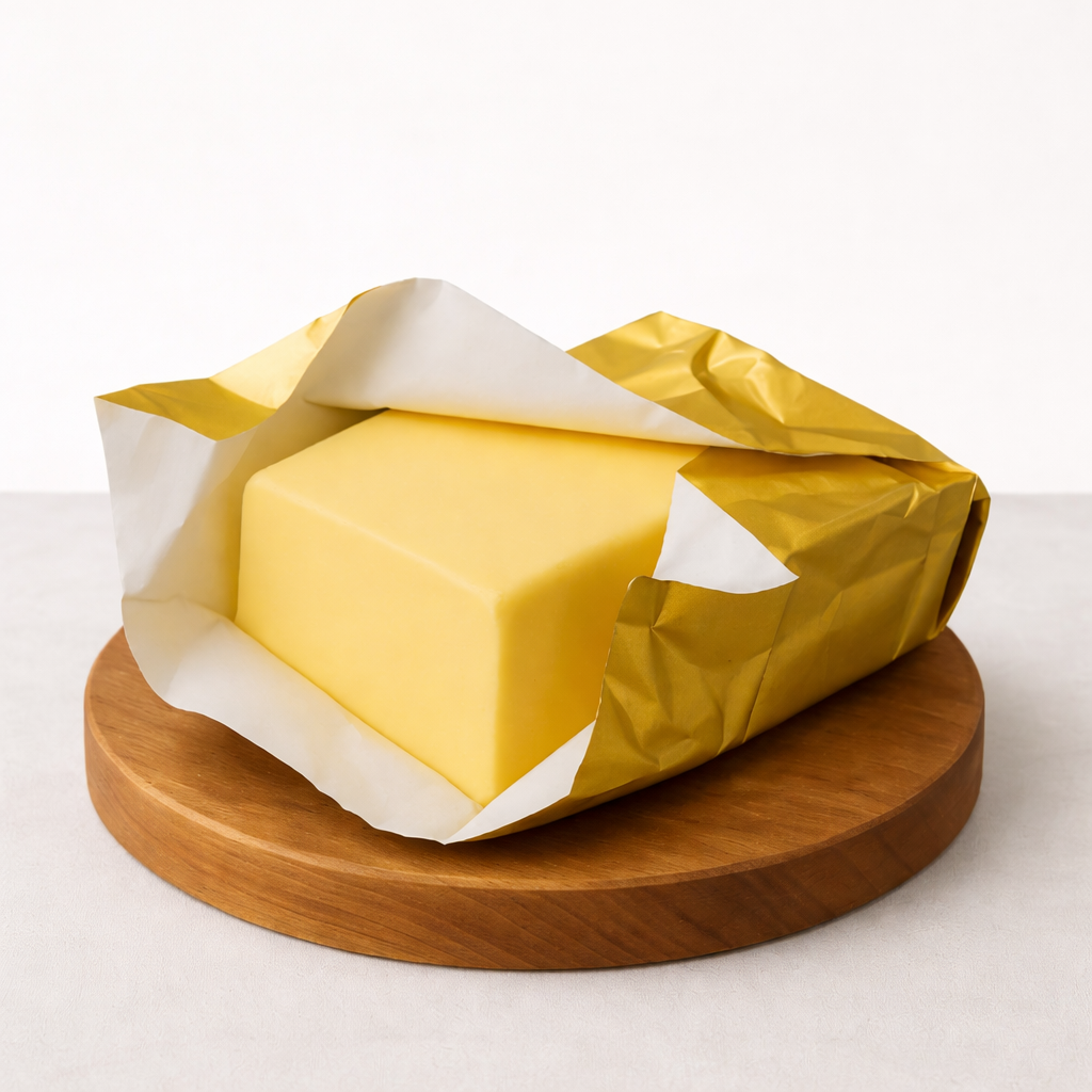 Butter On Wooden Cutting Board
